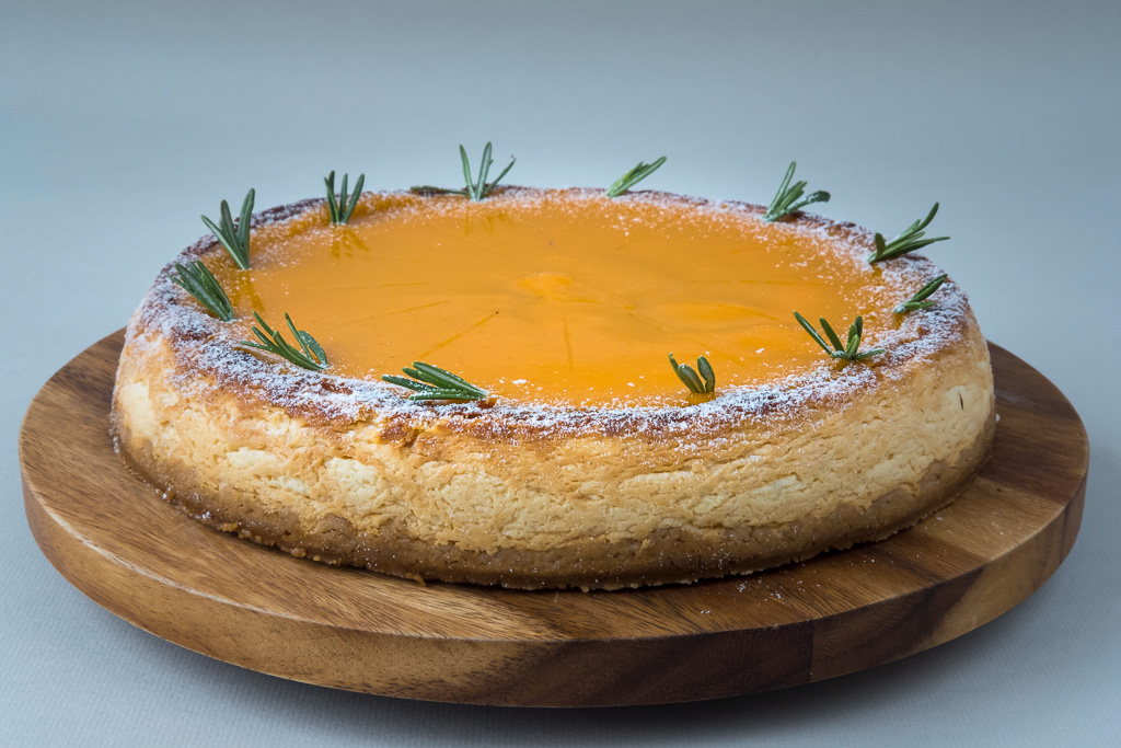 Cheesecake with honey and sea buckthorn