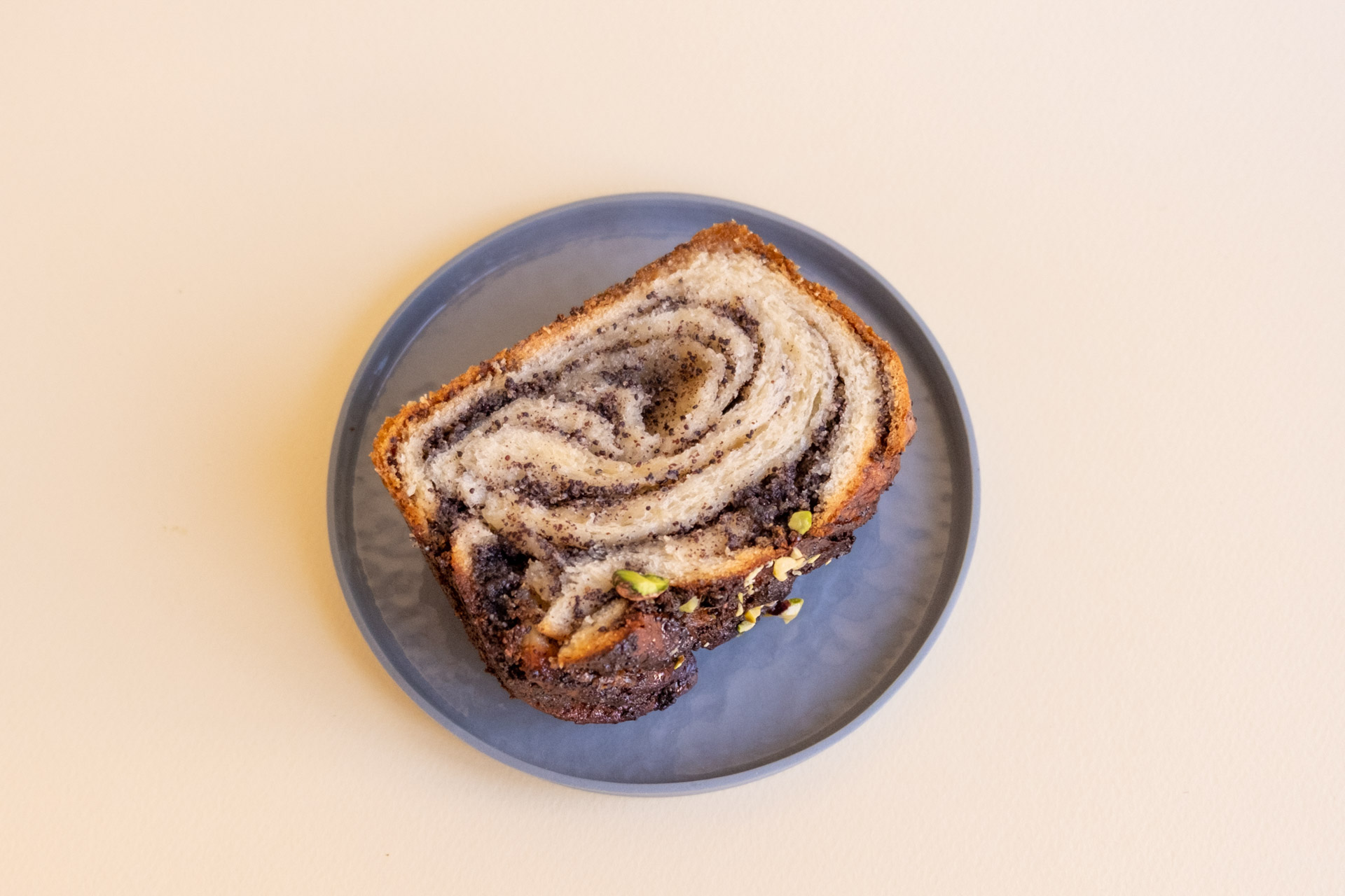 Almond babka with poppy seeds
